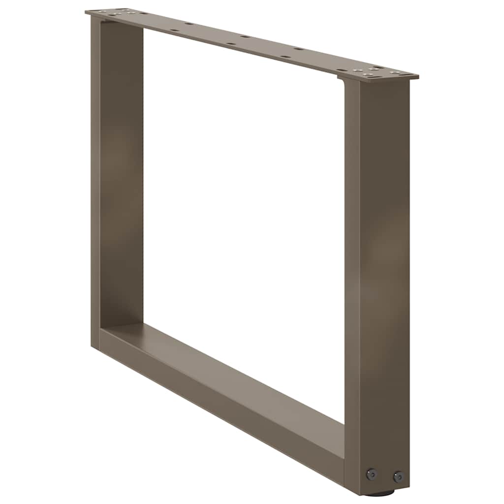 sofabordsben U-formet 2 stk. naturstål 70 x (42-43) cm stål