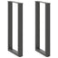 konsolbordben U-formet 2 stk. antracit 28 x (72-73) cm stål
