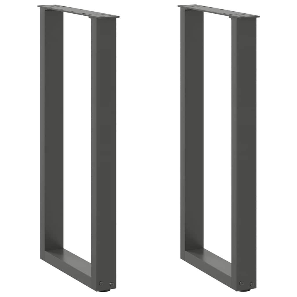konsolbordben U-formet 2 stk. antracit 28 x (72-73) cm stål