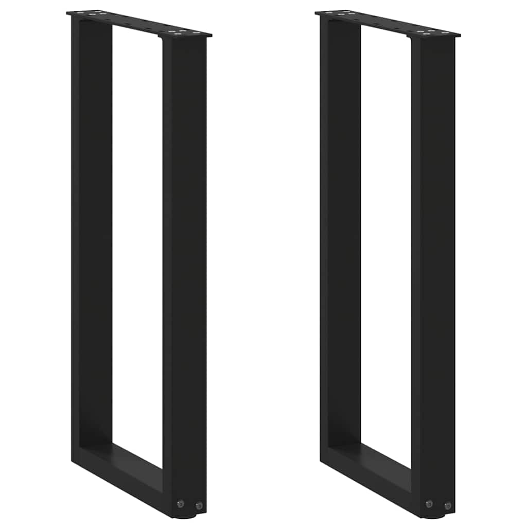 konsolbordben U-formet 2 stk. sort 38 x (72-73) cm stål