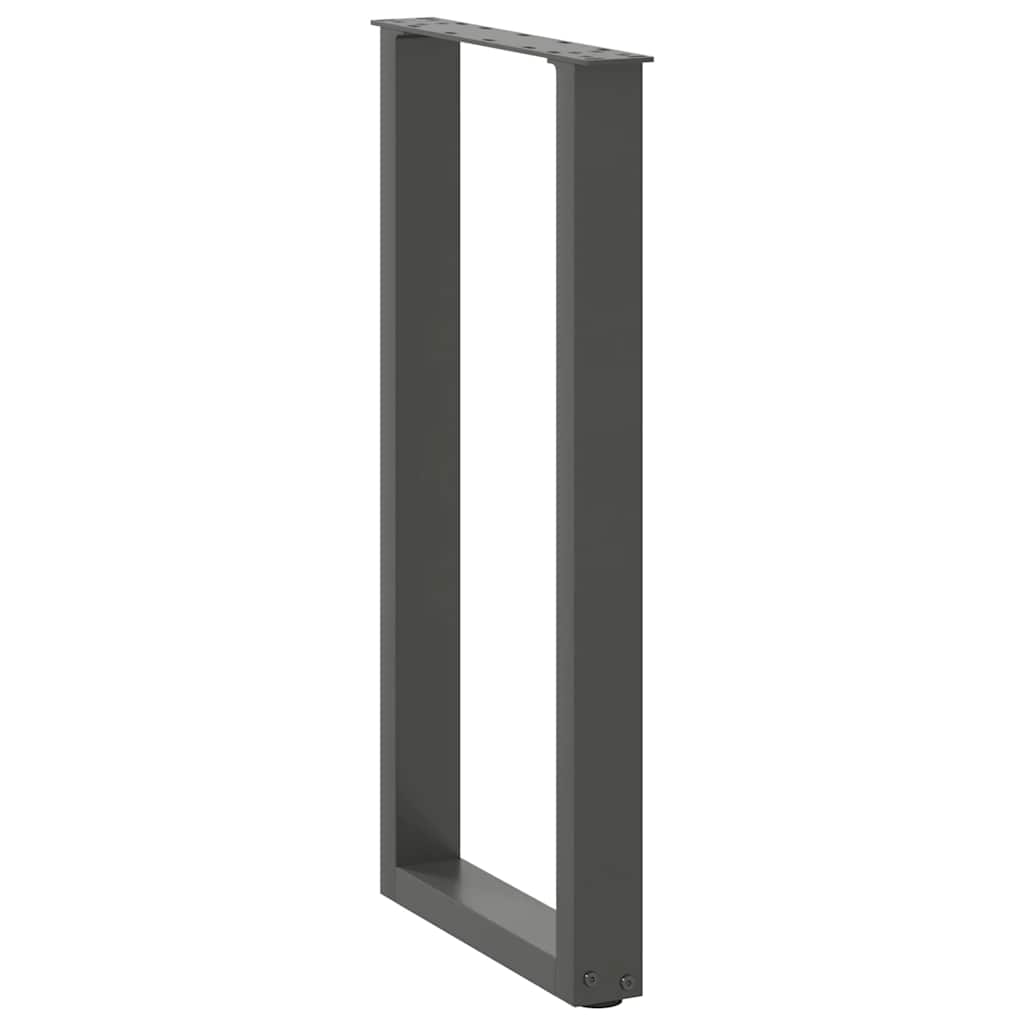 konsolbordben U-formet 2 stk. antracit 38 x (72-73) cm stål