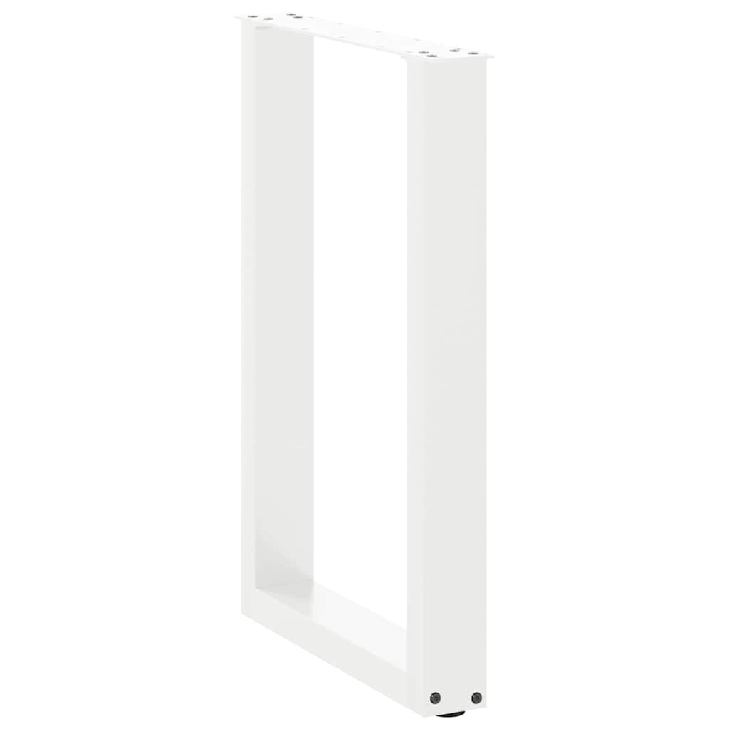 spisebordsben U-formet 2 stk. hvid 50x(72-73) cm stål