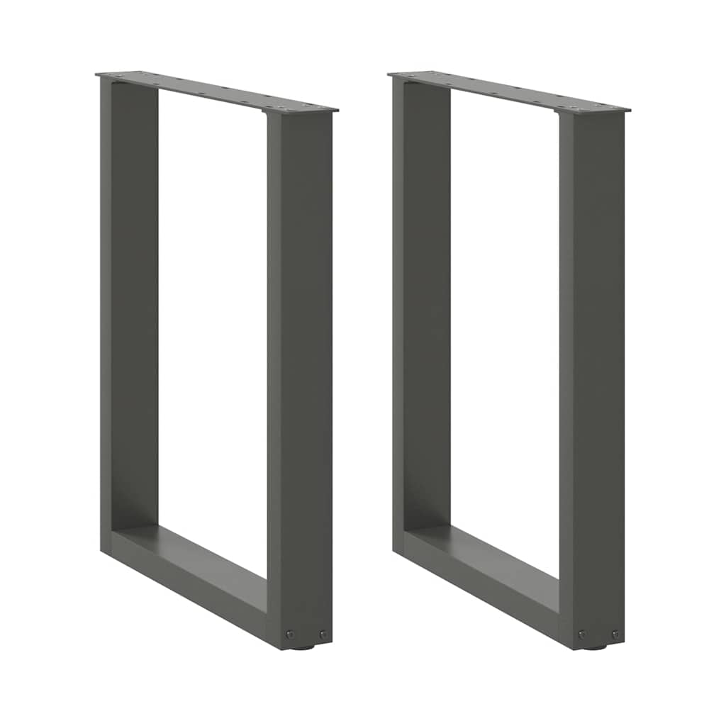 spisebordsben U-formet 2 stk. antracit 60 x (72-73) cm stål
