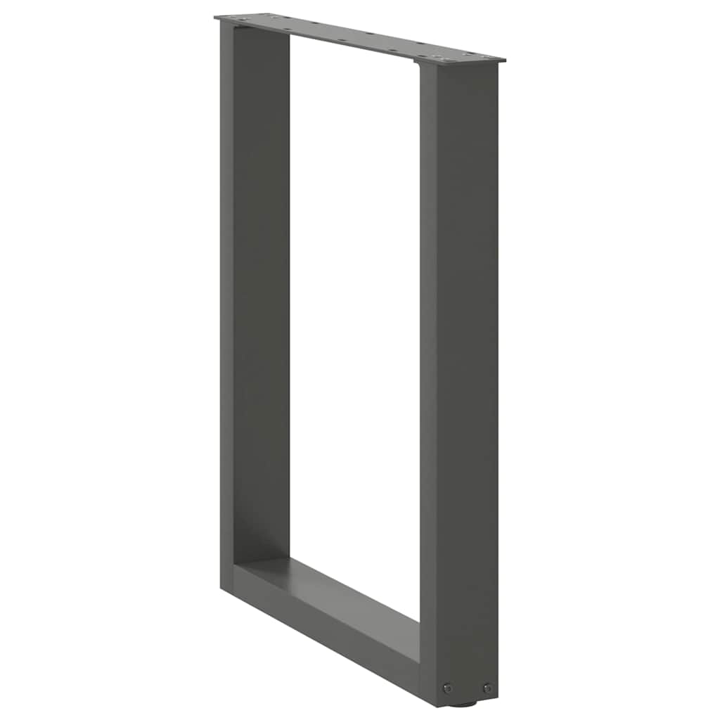 spisebordsben U-formet 2 stk. antracit 60 x (72-73) cm stål