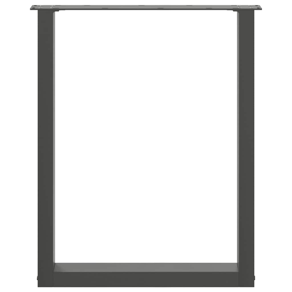 spisebordsben U-formet 2 stk. antracit 60 x (72-73) cm stål