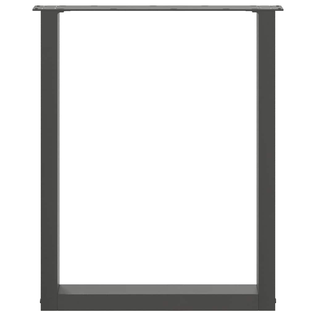 spisebordsben U-formet 2 stk. sort 70 x (72-73) cm stål