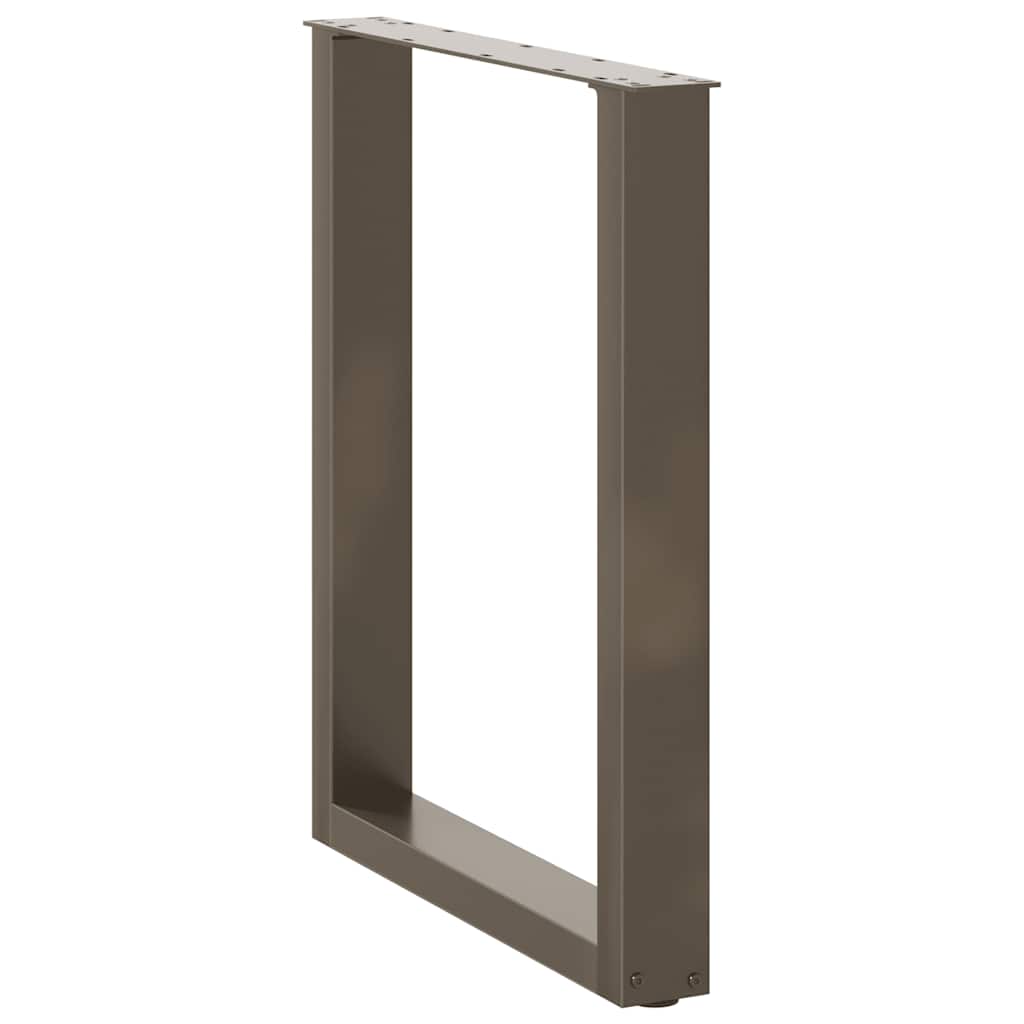 spisebordsben U-formet 2 stk. naturstål 70x(72-73) cm stål