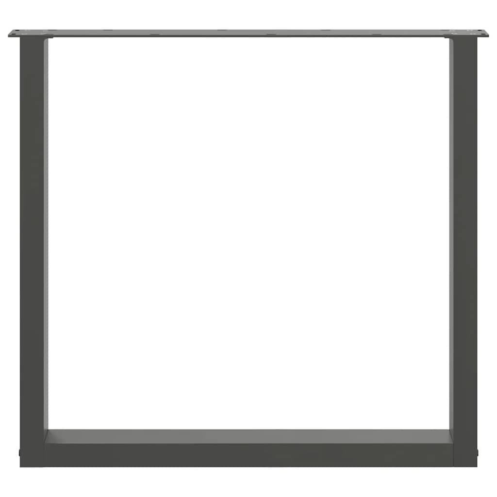 spisebordsben U-formet 2 stk. antracit 80x(72-73) cm stål