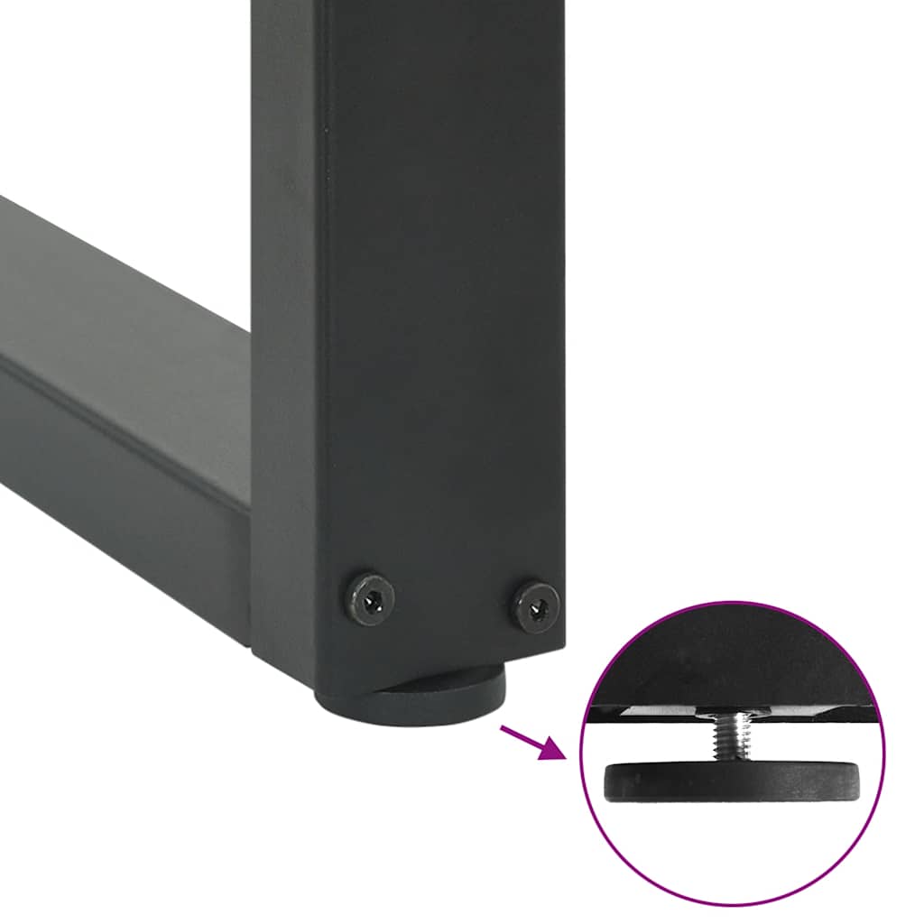 spisebordsben U-formet 2 stk. antracit 80x(72-73) cm stål