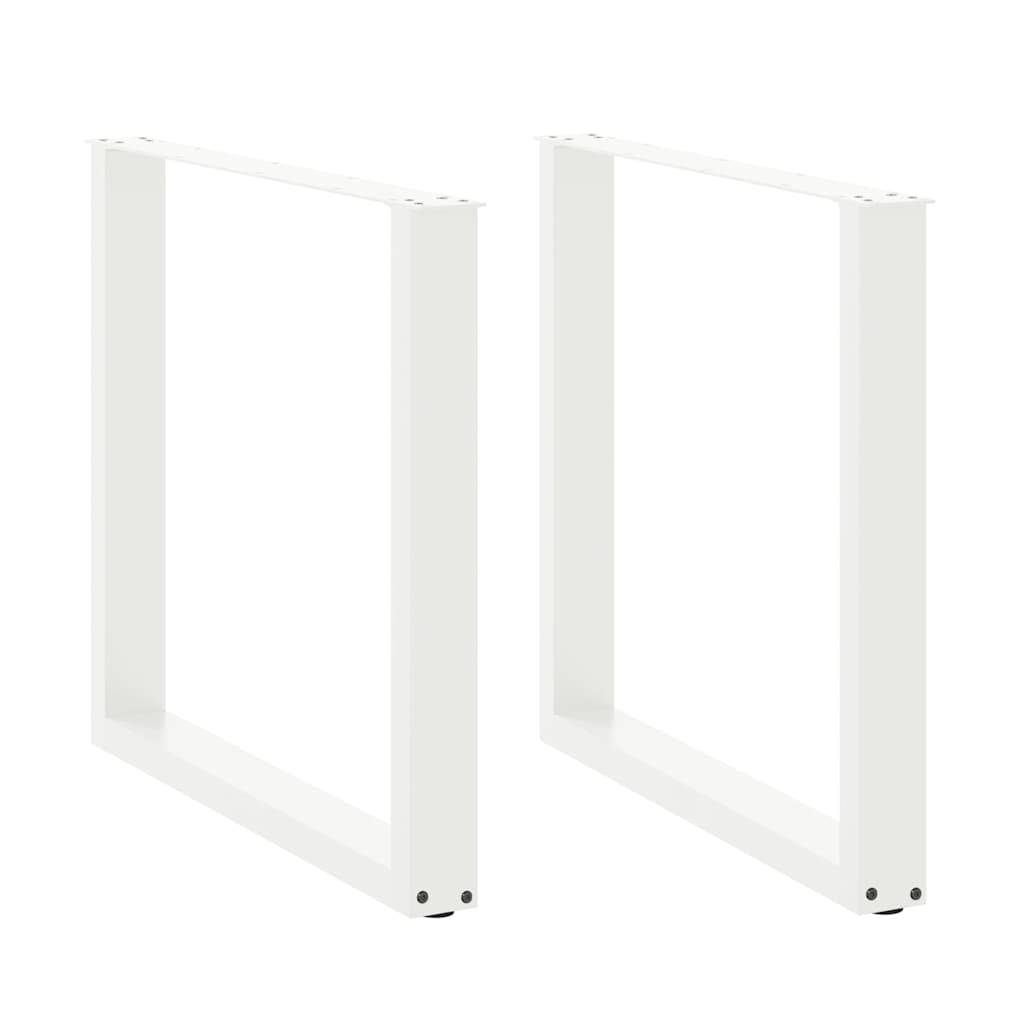 spisebordsben U-formet 2 stk. hvid 90 x (72-73) cm stål