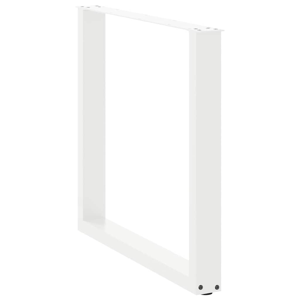 spisebordsben U-formet 2 stk. hvid 90 x (72-73) cm stål