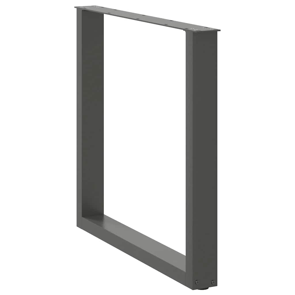 spisebordsben U-formet 2 stk. antracit 90x(72-73) cm stål