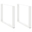 spisebordsben U-formet 2 stk. hvid 100x(72-73) cm stål