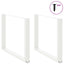 spisebordsben U-formet 2 stk. hvid 100x(72-73) cm stål