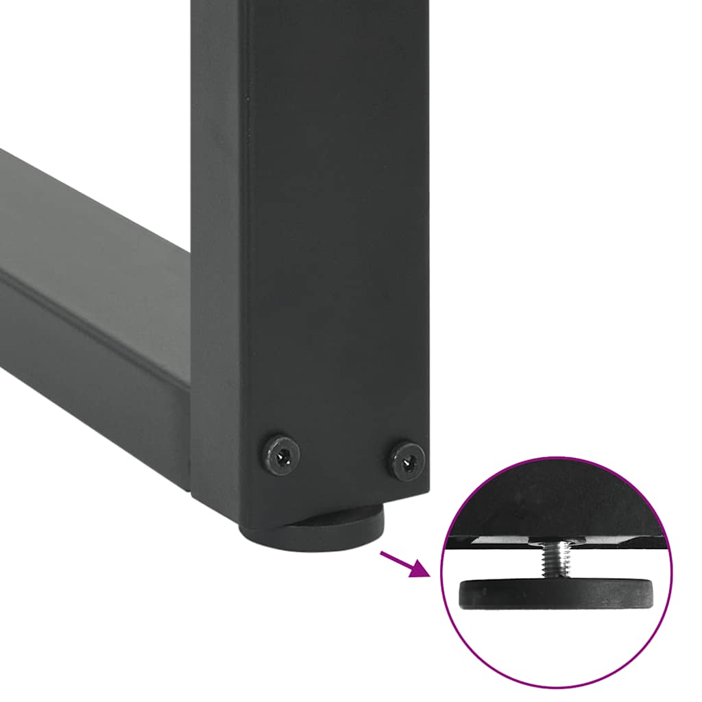 spisebordsben U-formet 2 stk. antracit 100x(72-73) cm stål