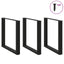 spisebordsben U-formet 3 stk. sort 90 x (72-73) cm stål