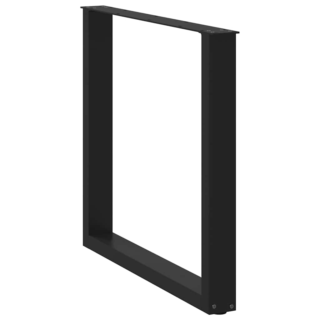 spisebordsben U-formet 3 stk. sort 90 x (72-73) cm stål