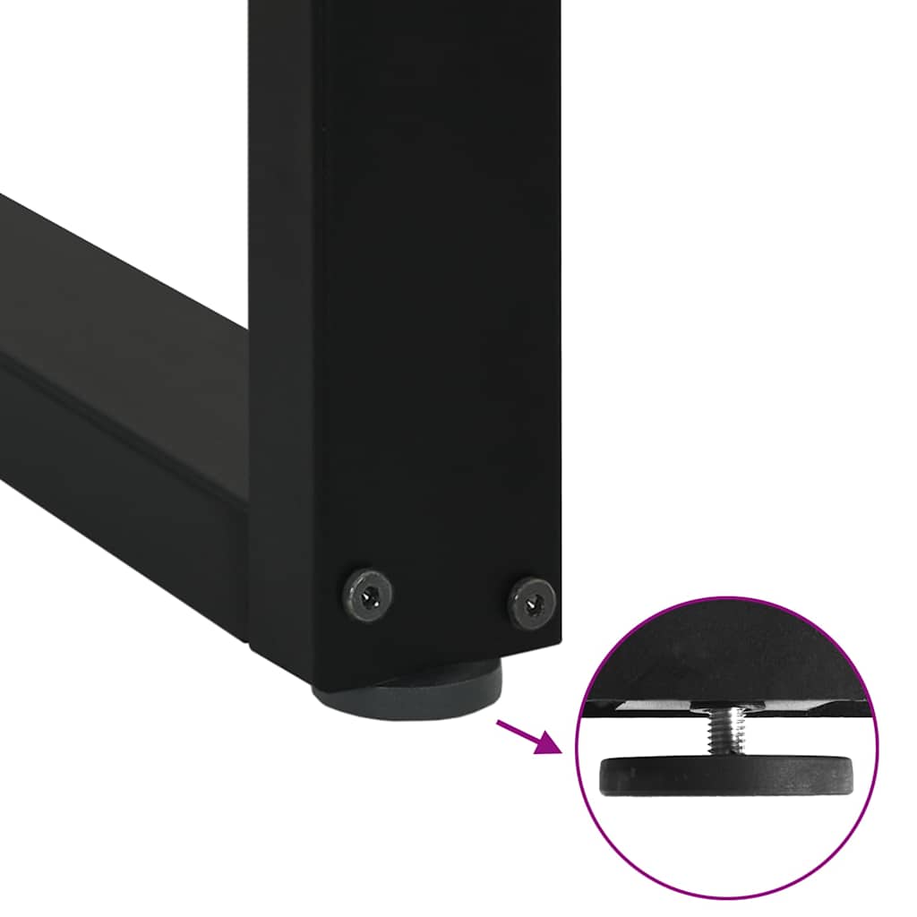 spisebordsben U-formet 3 stk. sort 90 x (72-73) cm stål