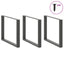 spisebordsben U-formet 3 Stk. antracit 100x(72-73) cm stål