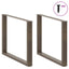 spisebordsben U-formet 3 stk. naturstål 100x(72-73) cm stål