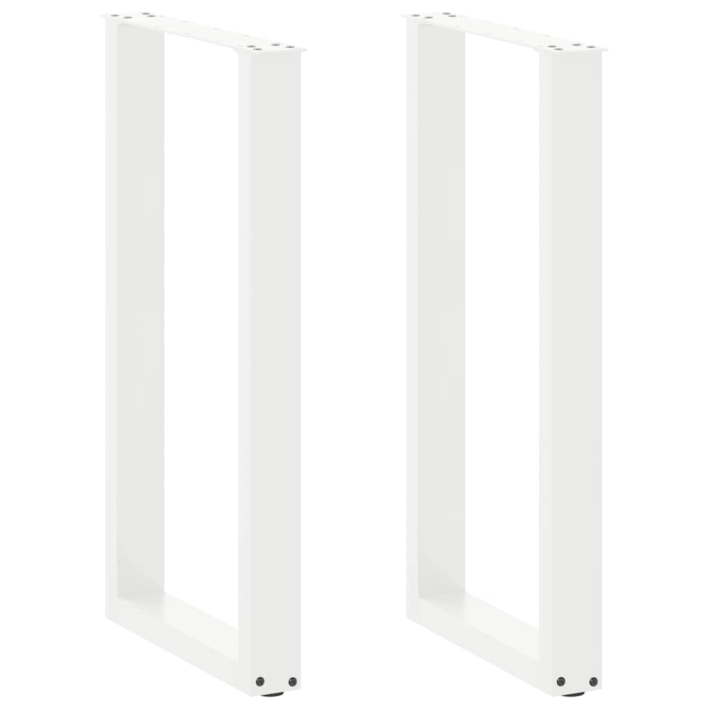 barbordsben U-formet 2 stk. hvid 40x(90-91) cm stål