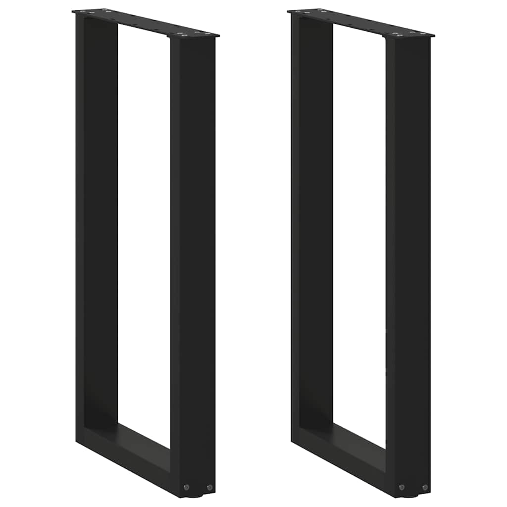 barbordsben U-formet 2 stk. sort 50x(90-91) cm stål