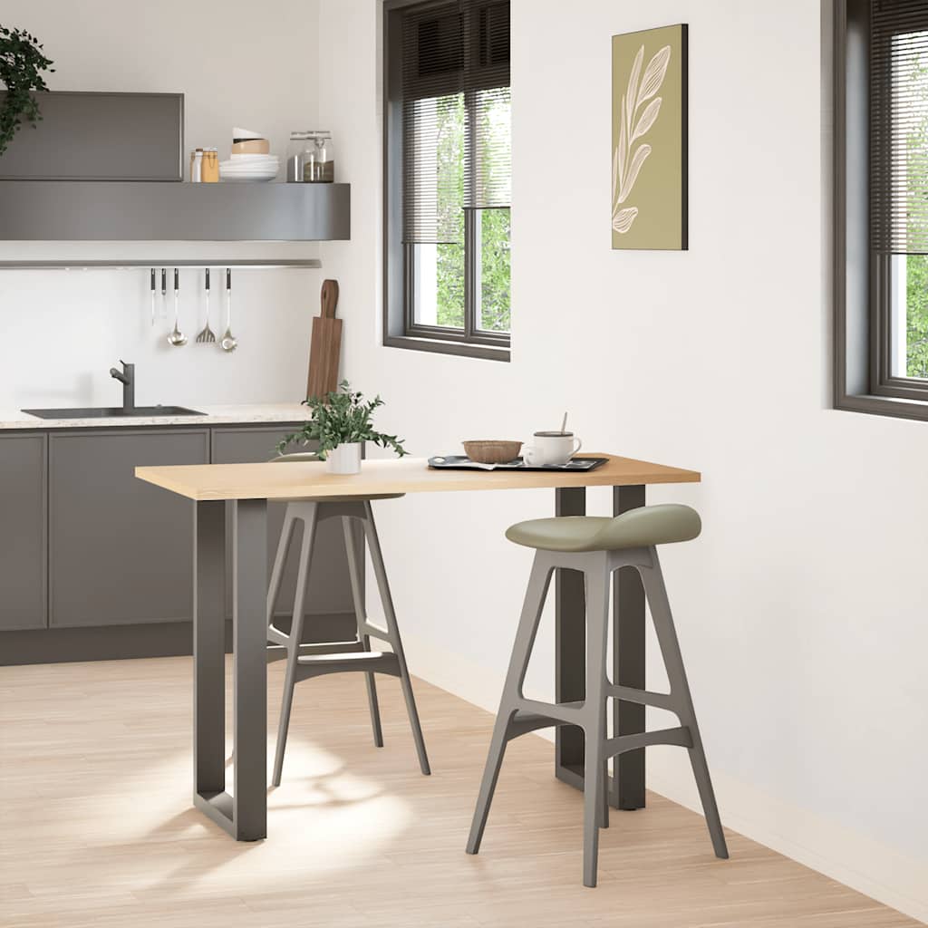 barbordsben U-formet 2 stk. antracit 50x(90-91) cm stål