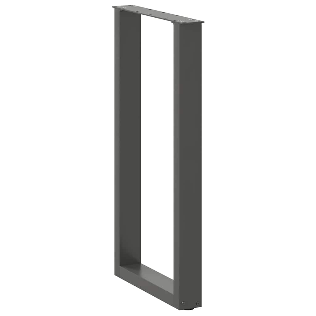 barbordsben U-formet 2 stk. antracit 50x(90-91) cm stål