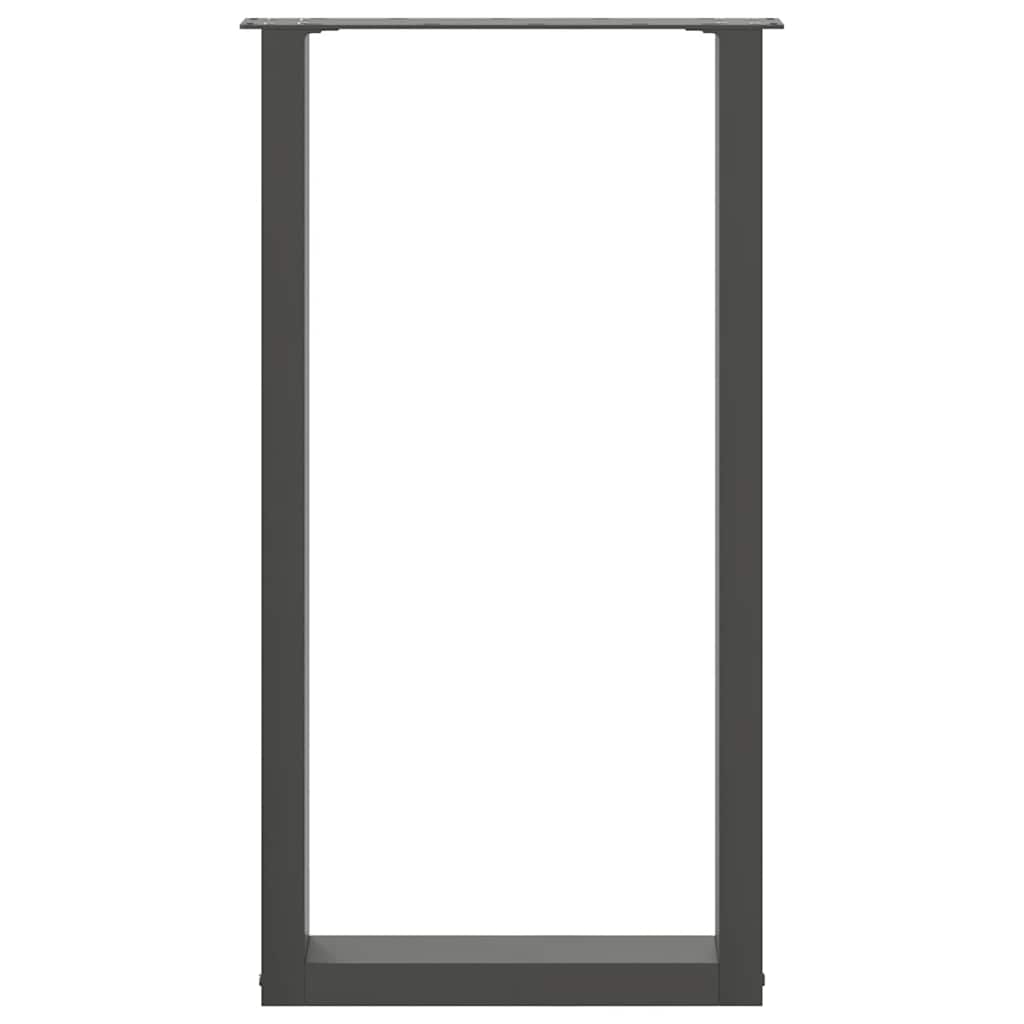 barbordsben U-formet 2 stk. antracit 50x(90-91) cm stål