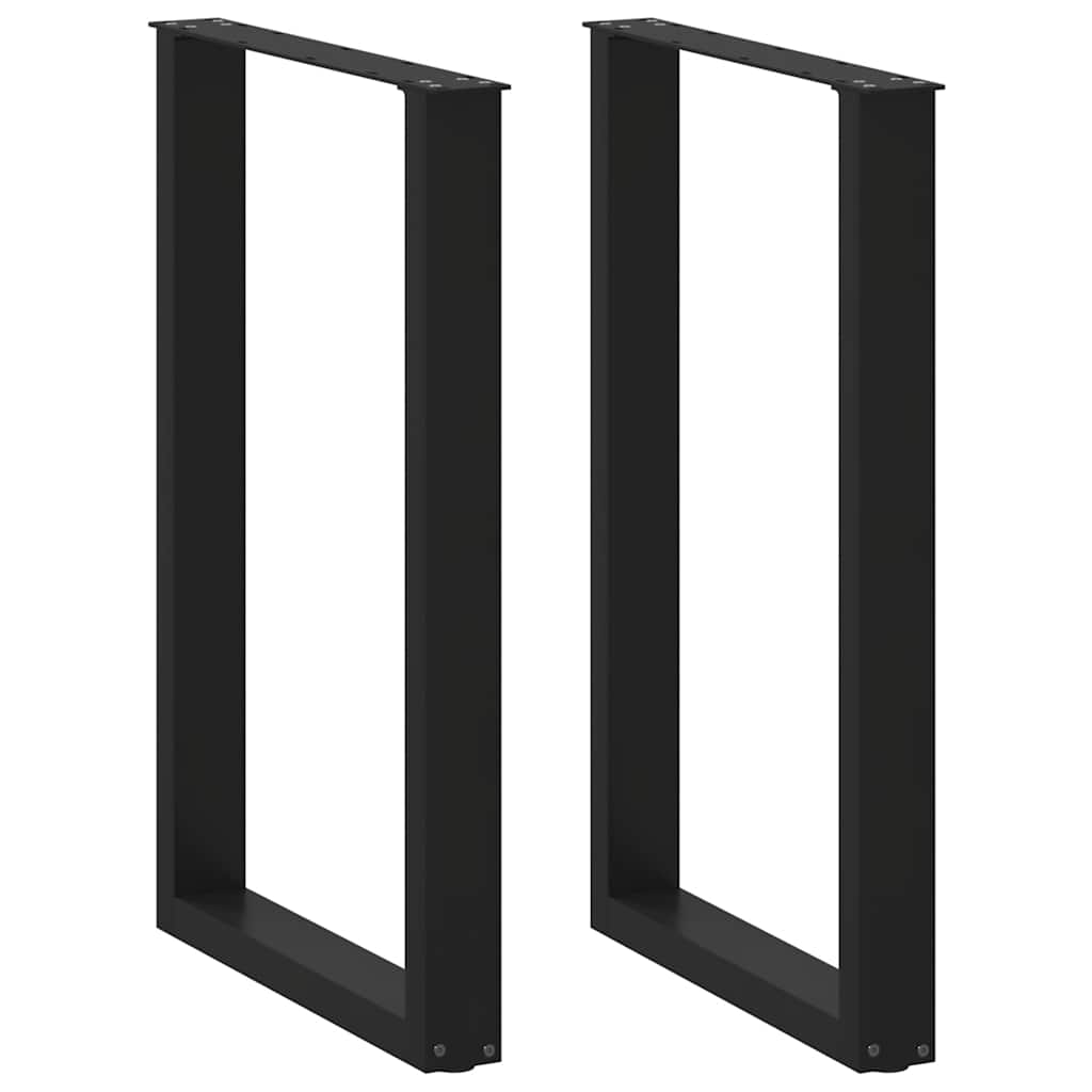 barbordsben U-formet 2 stk. sort 60x(90-91) cm stål