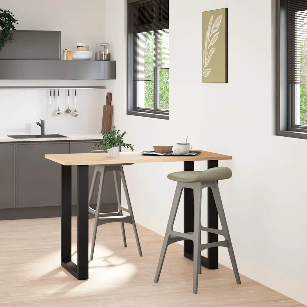 barbordsben U-formet 2 stk. sort 60x(90-91) cm stål