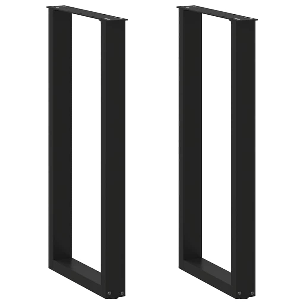 barbordsben U-formet 2 stk. sort 40x(100-101) cm stål