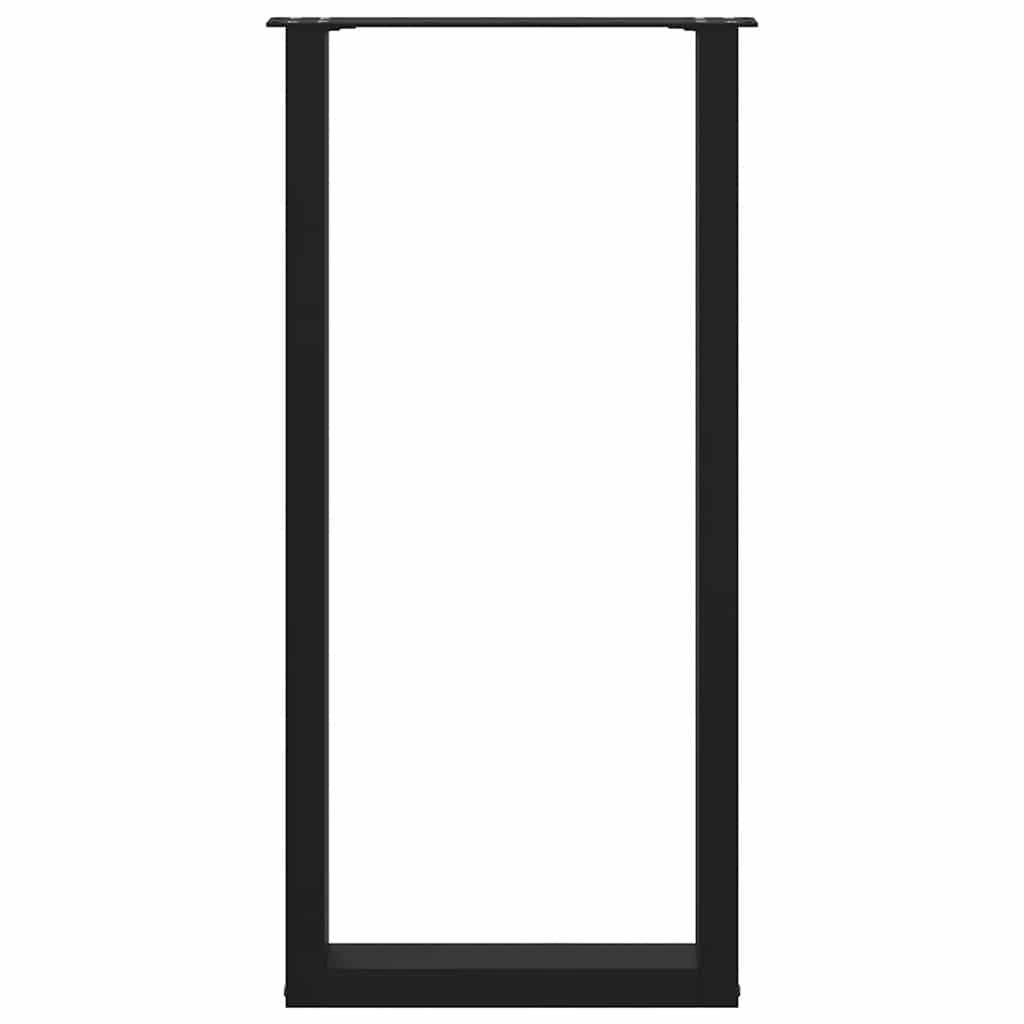 barbordsben U-formet 2 stk. sort 40x(100-101) cm stål