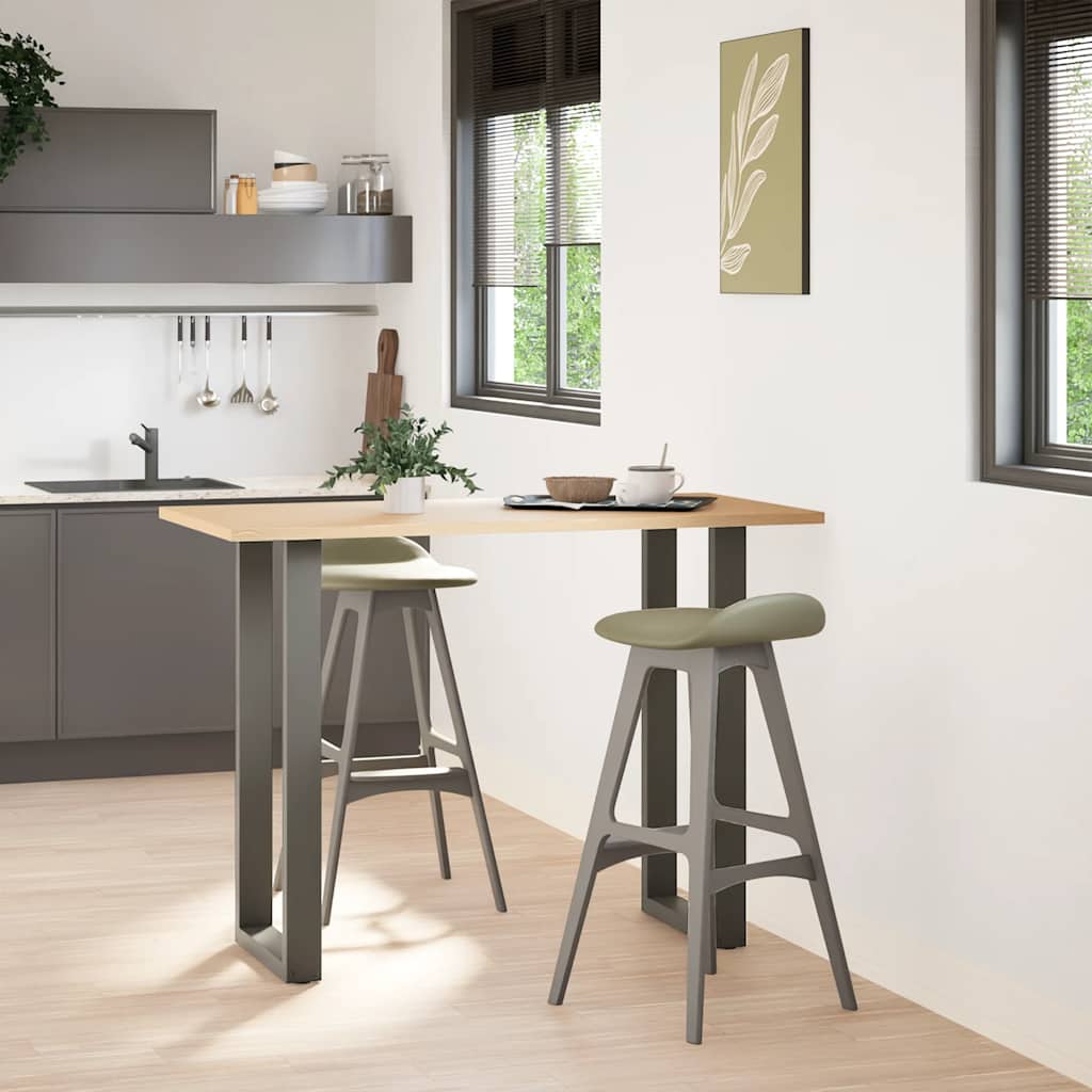 barbordsben U-formet 2 stk. antracit 40x(100-101) cm stål