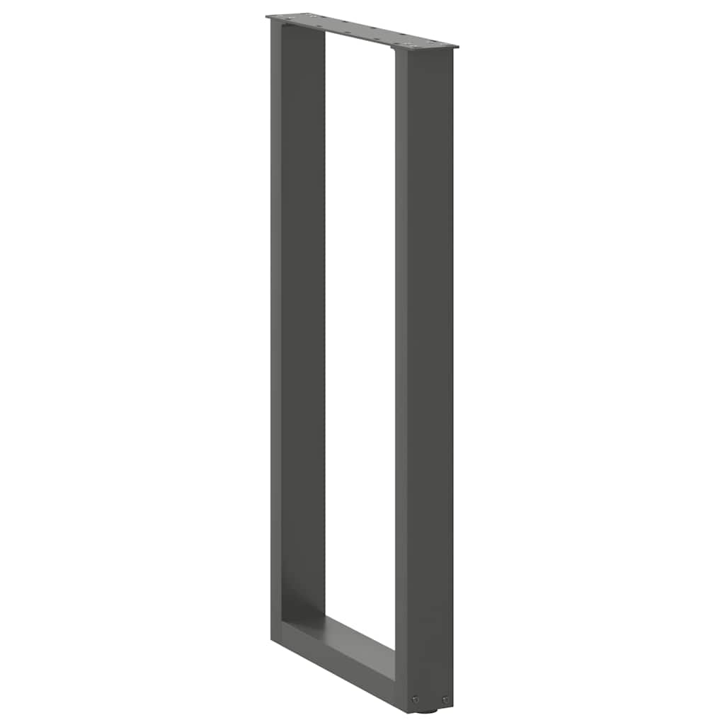 barbordsben U-formet 2 stk. antracit 40x(100-101) cm stål
