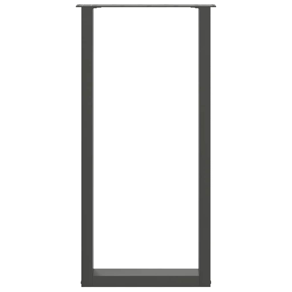 barbordsben U-formet 2 stk. antracit 40x(100-101) cm stål