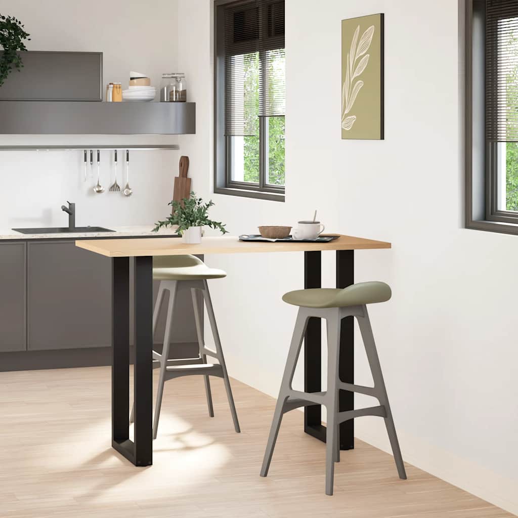 barbordsben U-formet 2 stk. sort 50x(100-101) cm stål