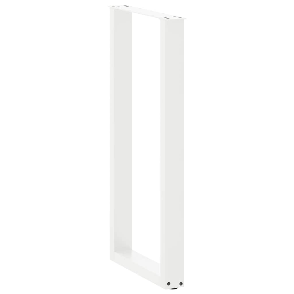 barbordsben U-formet 2 stk. hvid 50x(100-101) cm stål