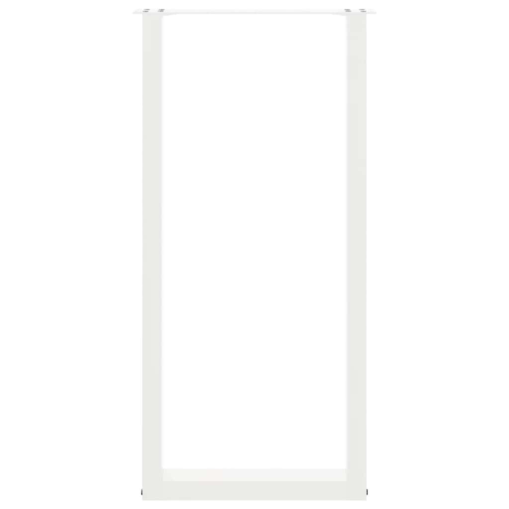 barbordsben U-formet 2 stk. hvid 50x(100-101) cm stål