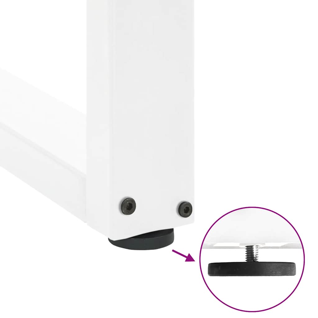 barbordsben U-formet 2 stk. hvid 50x(100-101) cm stål