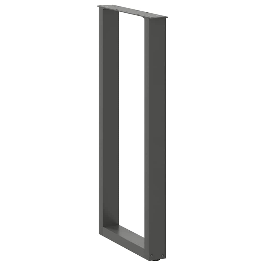 barbordsben U-formet 2 stk. antracit 50x(100-101) cm stål