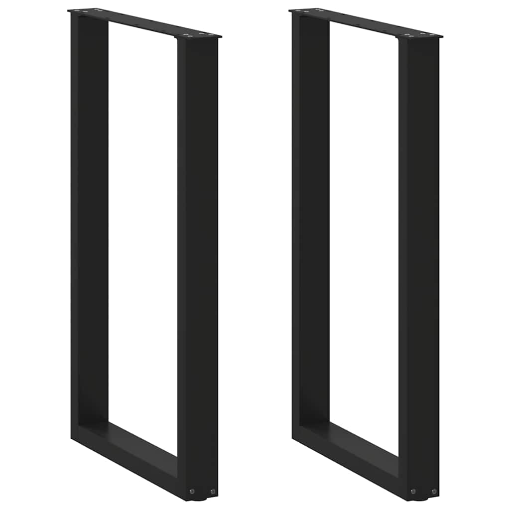barbordsben U-formet 2 stk. sort 60x(100-101) cm stål