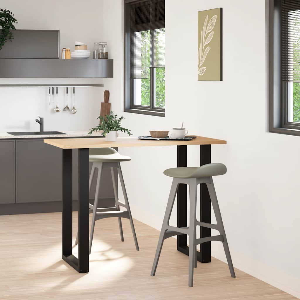 barbordsben U-formet 2 stk. sort 60x(100-101) cm stål