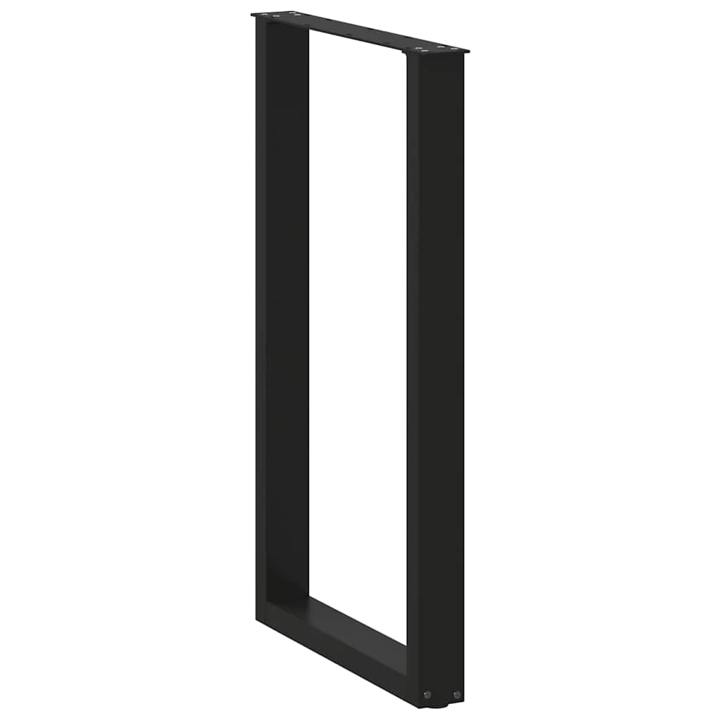 barbordsben U-formet 2 stk. sort 60x(100-101) cm stål