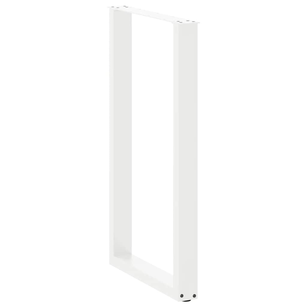 barbordsben U-formet 2 stk. hvid 60x(100-101) cm stål