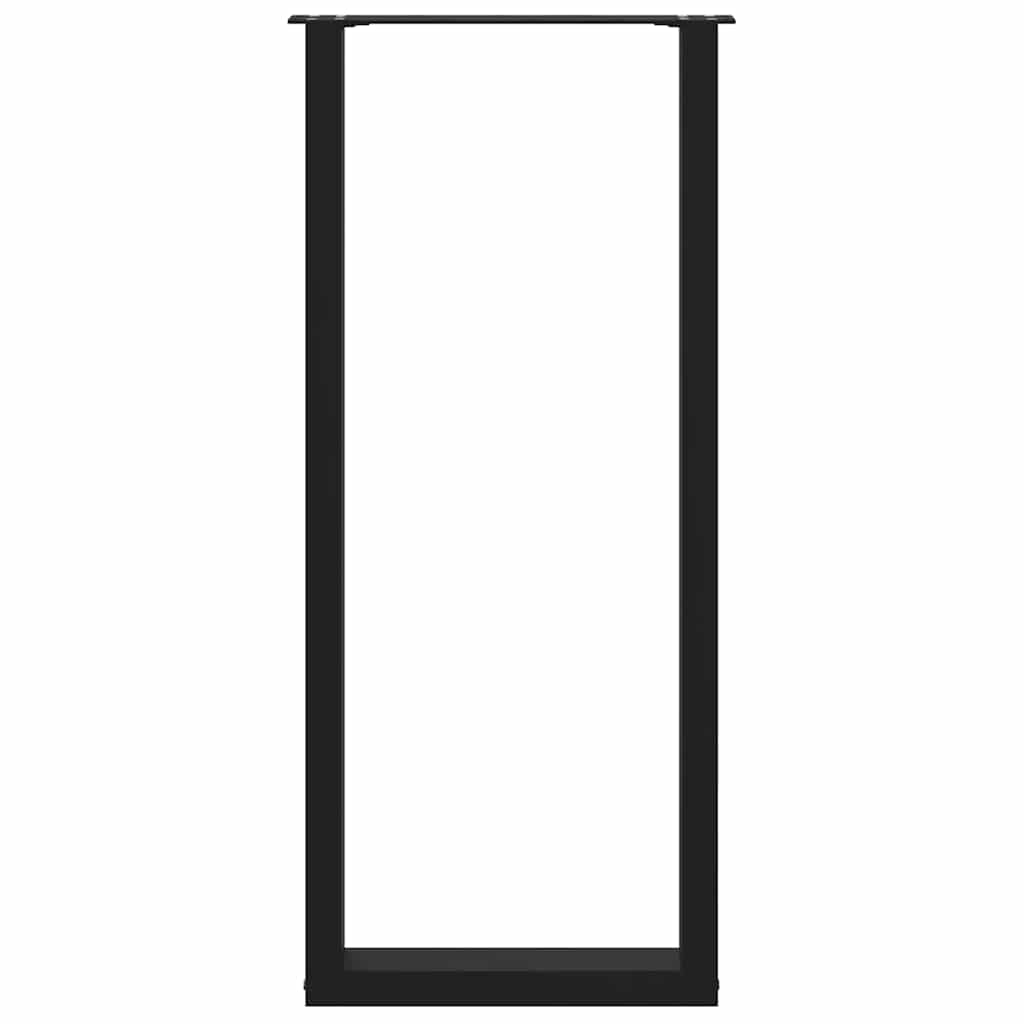 barbordsben U-formet 2 stk. sort 40x(110-111) cm stål