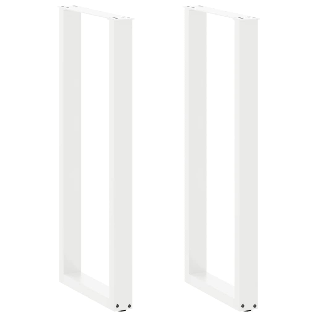 barbordsben U-formet 2 stk. hvid 40x(110-111) cm stål