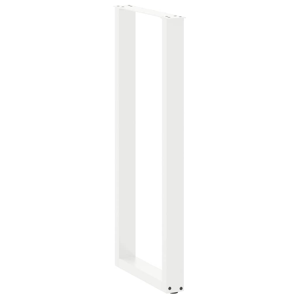 barbordsben U-formet 2 stk. hvid 40x(110-111) cm stål