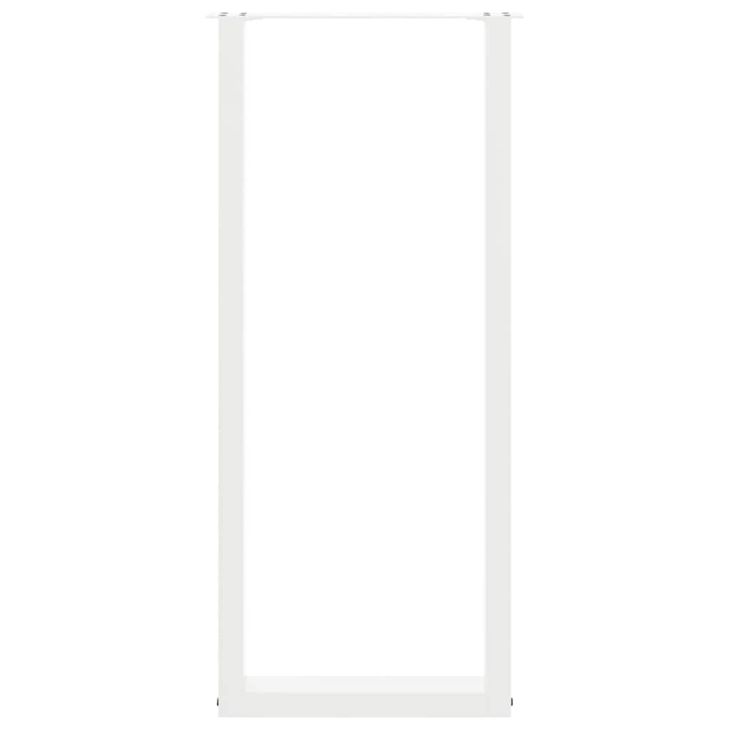 barbordsben U-formet 2 stk. hvid 40x(110-111) cm stål