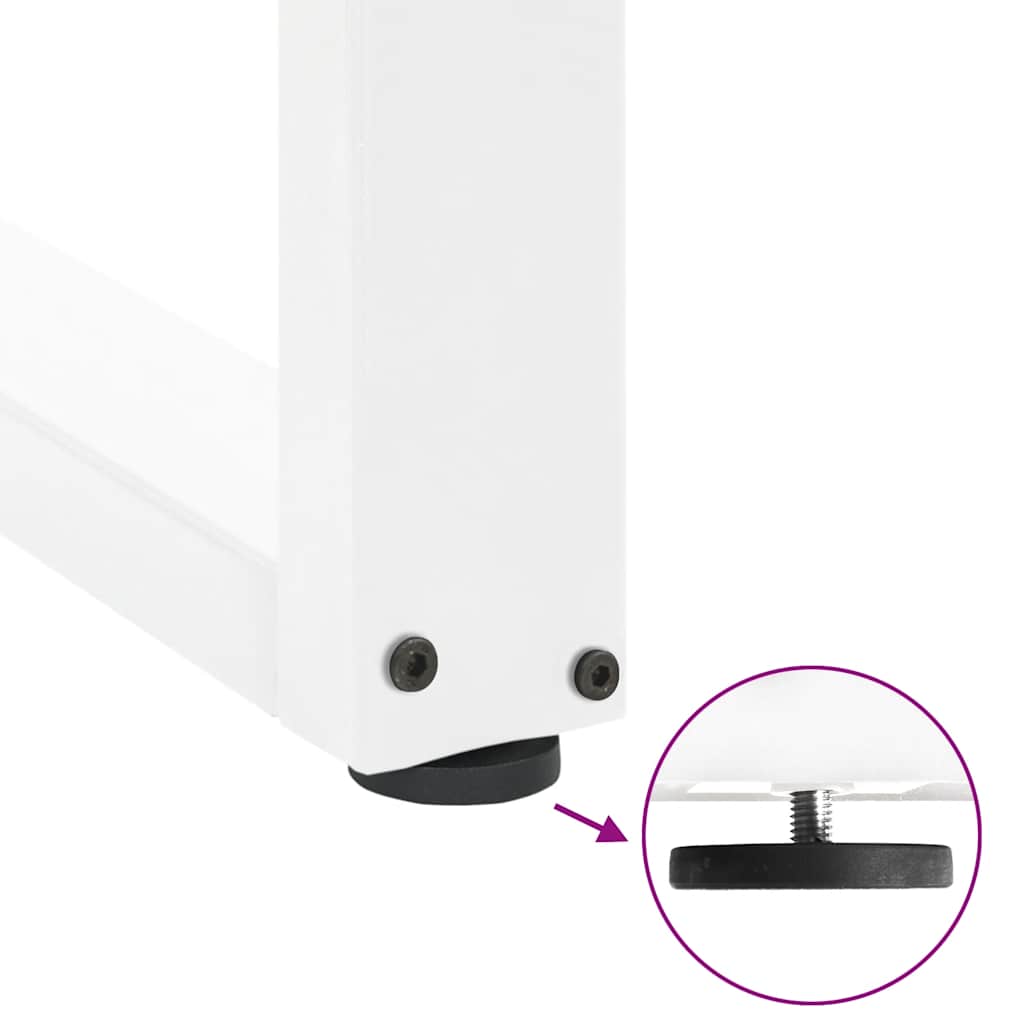 barbordsben U-formet 2 stk. hvid 40x(110-111) cm stål